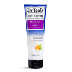 Dr Teal's cream close-up on hand demonstrating smooth moisturizing texture