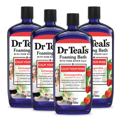 Dr Teal's front packaging showing bottle and calming benefits