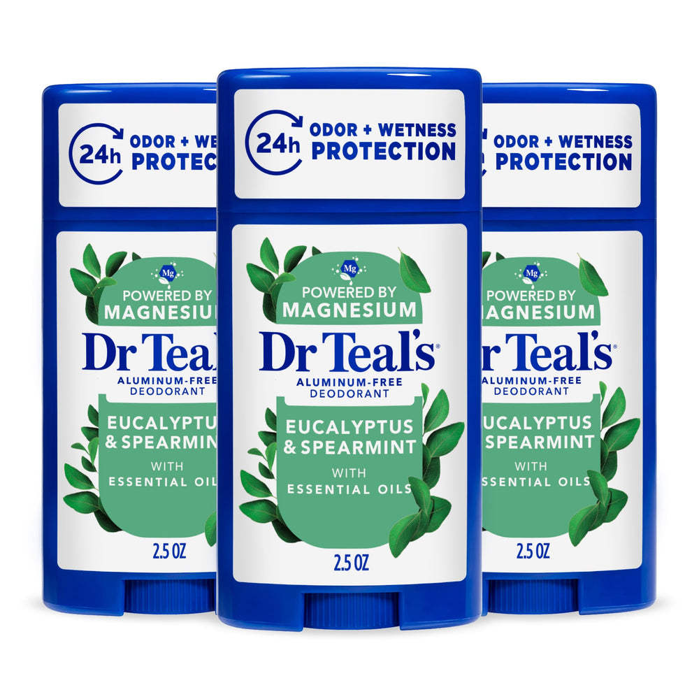 Dr Teal's front packaging showing eucalyptus spearmint scent and benefits