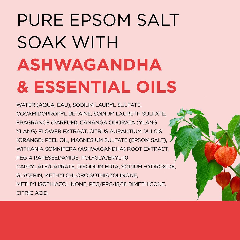 Dr Teal's ingredient focus on ashwagandha and essential oil benefits