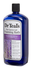 Dr Teal's rich foam close-up showing creamy lather that enhances bath comfort
