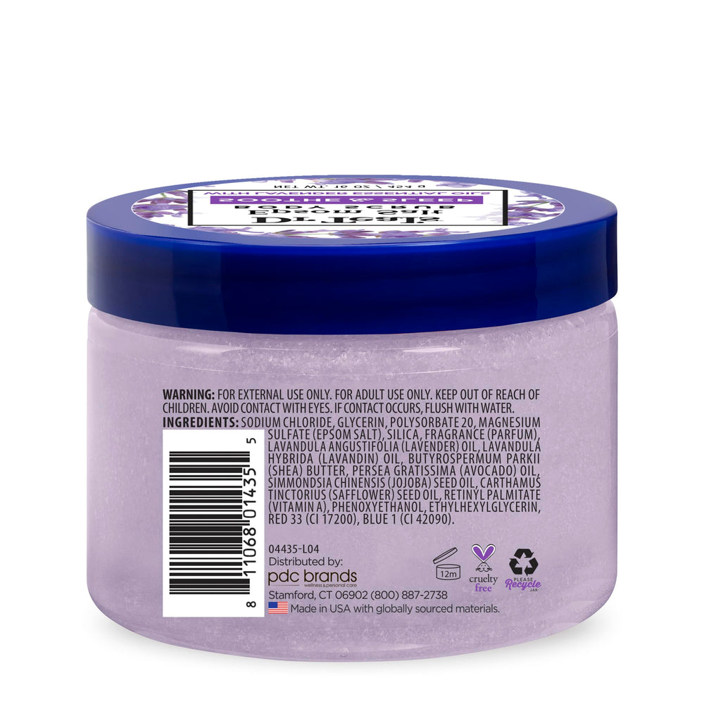 Dr Teal's packaging bottom label showing directions and claims