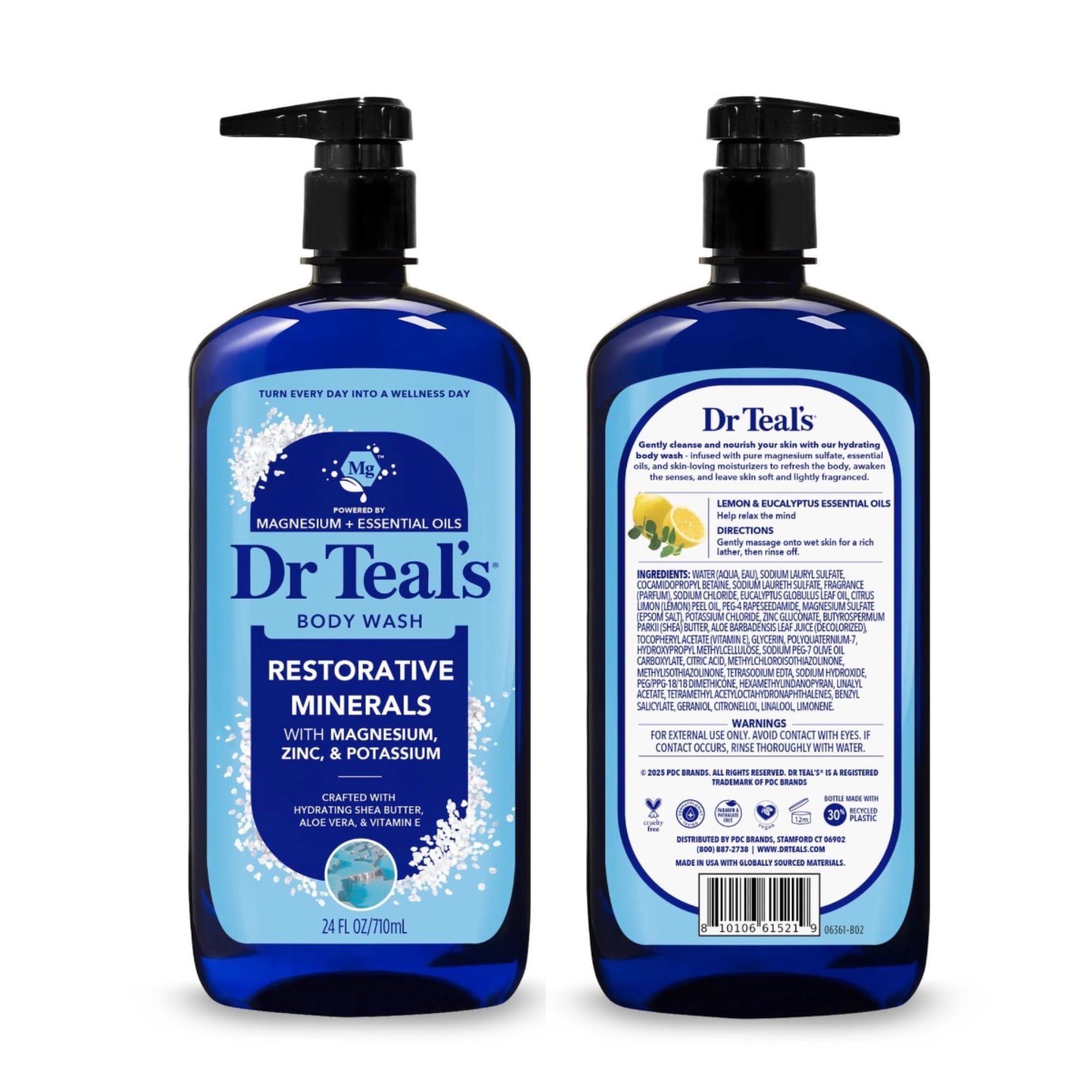 Dr Teal's lemon and eucalyptus visual representing refreshing scent and mood-lifting benefit