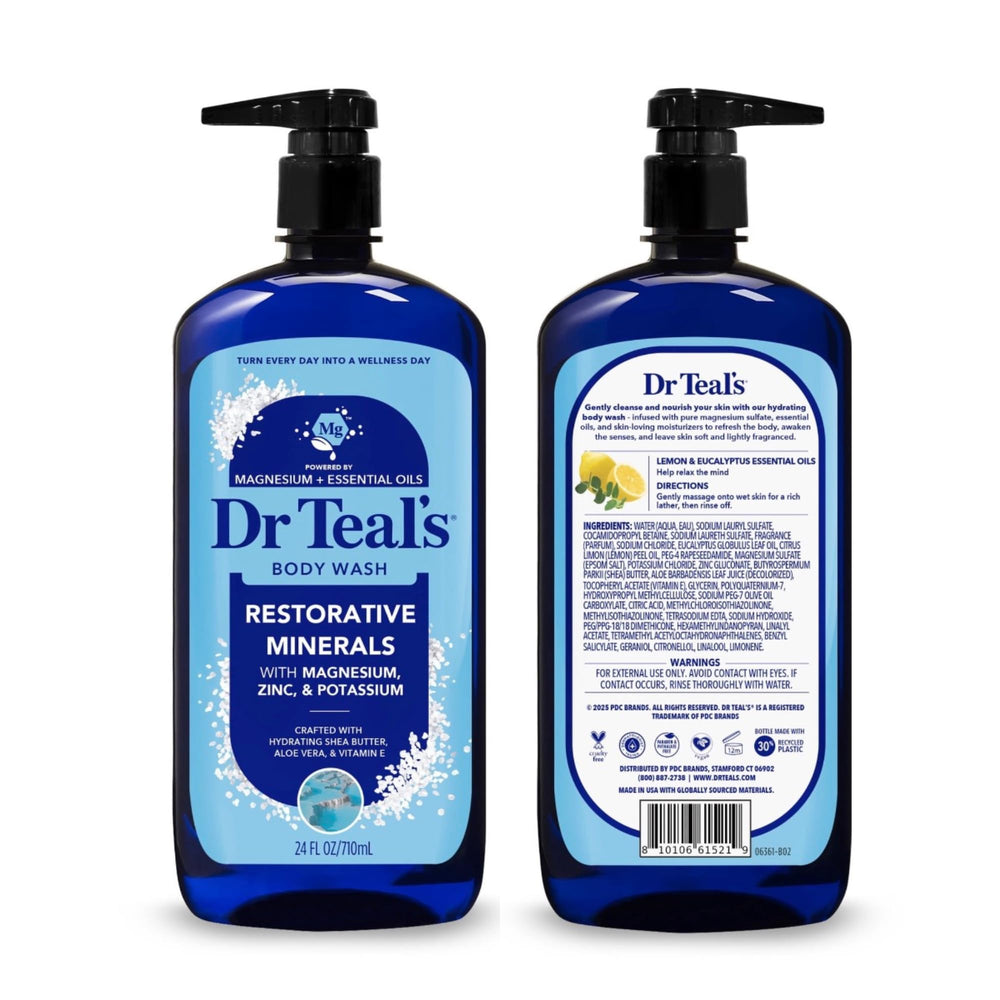 Dr Teal's lemon and eucalyptus visual representing refreshing scent and mood-lifting benefit