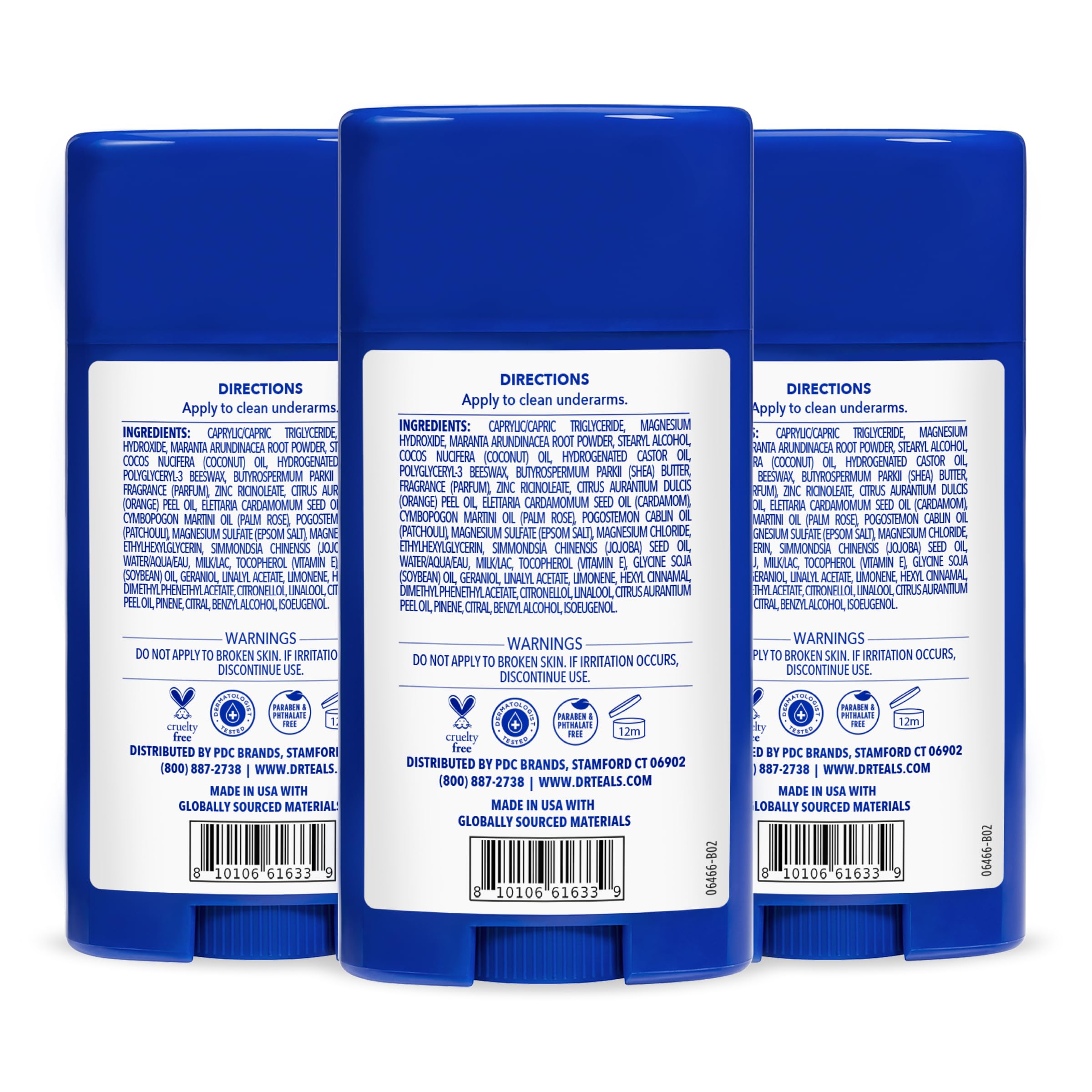 Dr Teal's open deodorant stick texture gliding smoothly, offers nourishing application