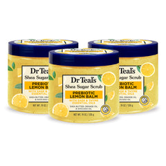 Dr Teal's front packaging showing tub and product name, clear benefit: exfoliates smoothly