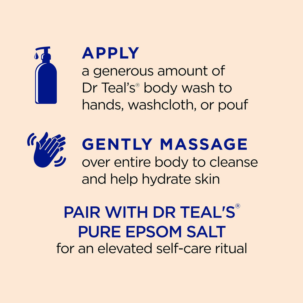 Dr Teal's creamy lather texture illustrating gentle cleansing