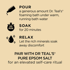 Dr Teal's rich foamy lather close-up highlighting long-lasting bubbles