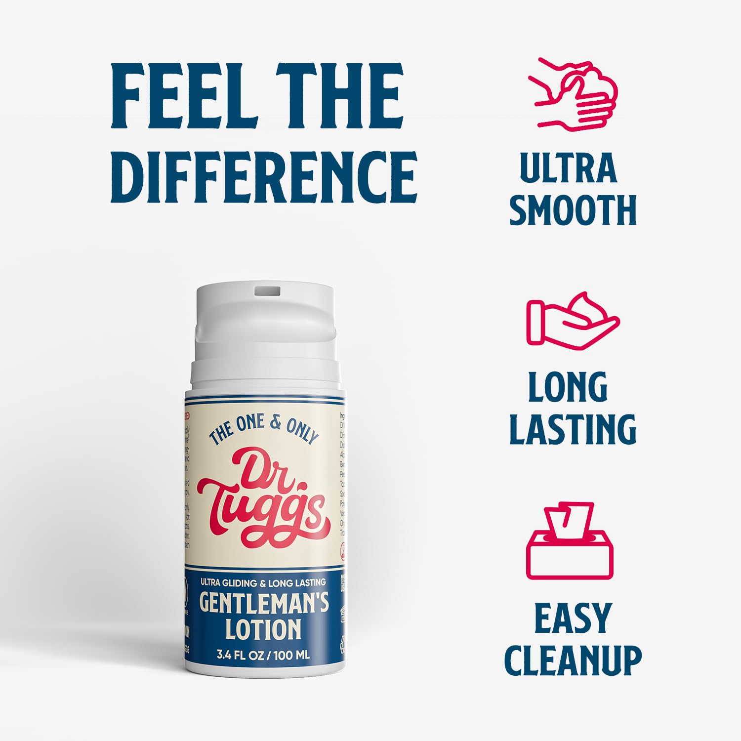 Dr. Tuggs bottle in hand illustrating portable 3.4 oz size