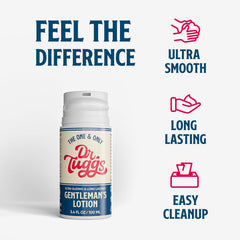 Dr. Tuggs bottle in hand illustrating portable 3.4 oz size