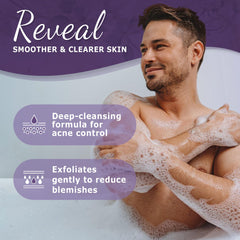 Dr. Woods lather in shower on hand demonstrating cleansing power and hydration