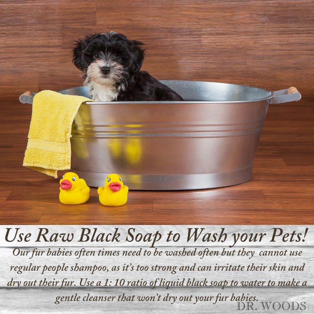 Olive and hemp oils beside Dr. Woods soap conveying nourishing, nutrient-rich ingredients