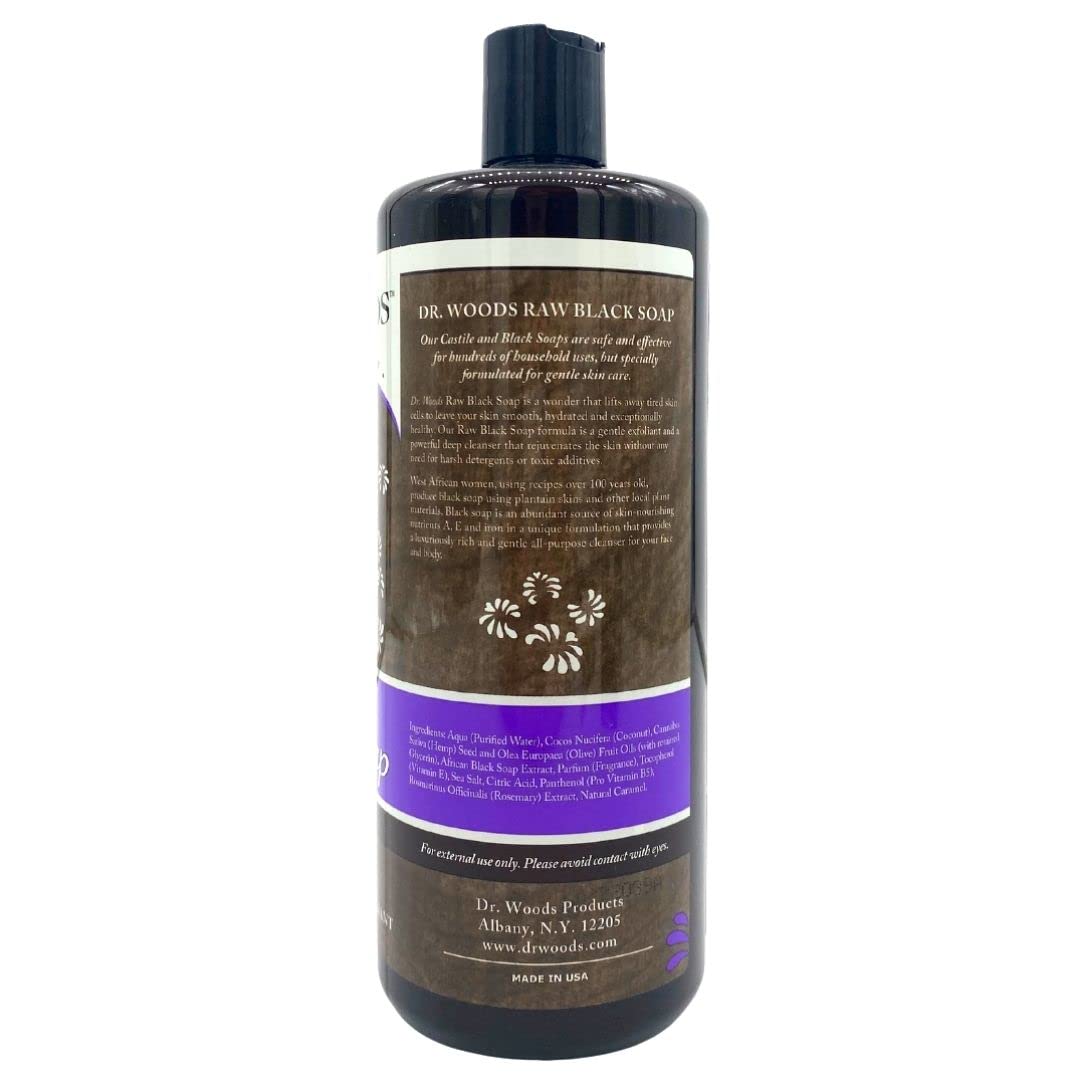 Close-up pouring Dr. Woods soap texture illustrating thick lather and easy application