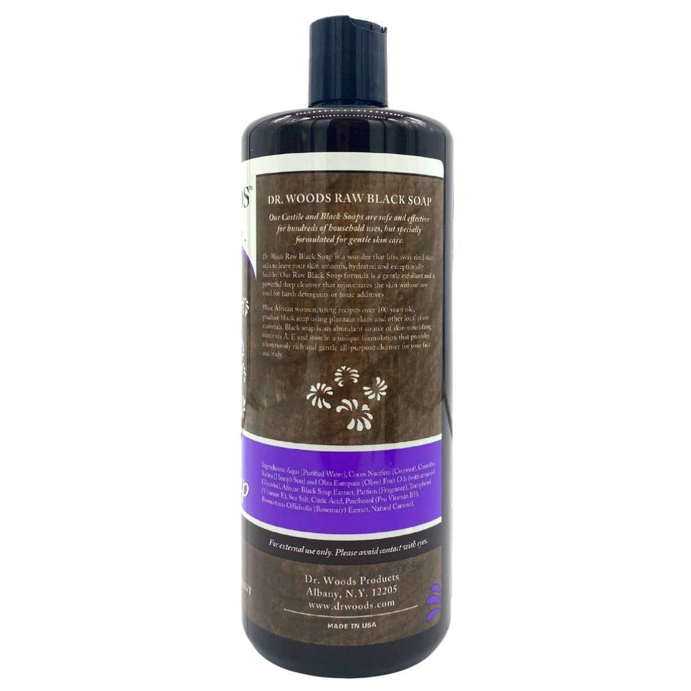 Close-up pouring Dr. Woods soap texture illustrating thick lather and easy application