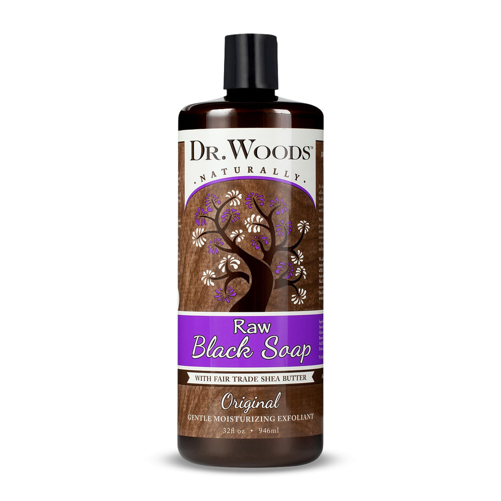 Dr. Woods front bottle showing label and volume, clear branding and size benefit