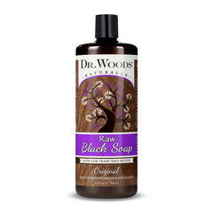 Dr. Woods front bottle showing label and volume, clear branding and size benefit