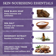 Dr. Woods soap being poured to show rich texture and gentle exfoliation benefit