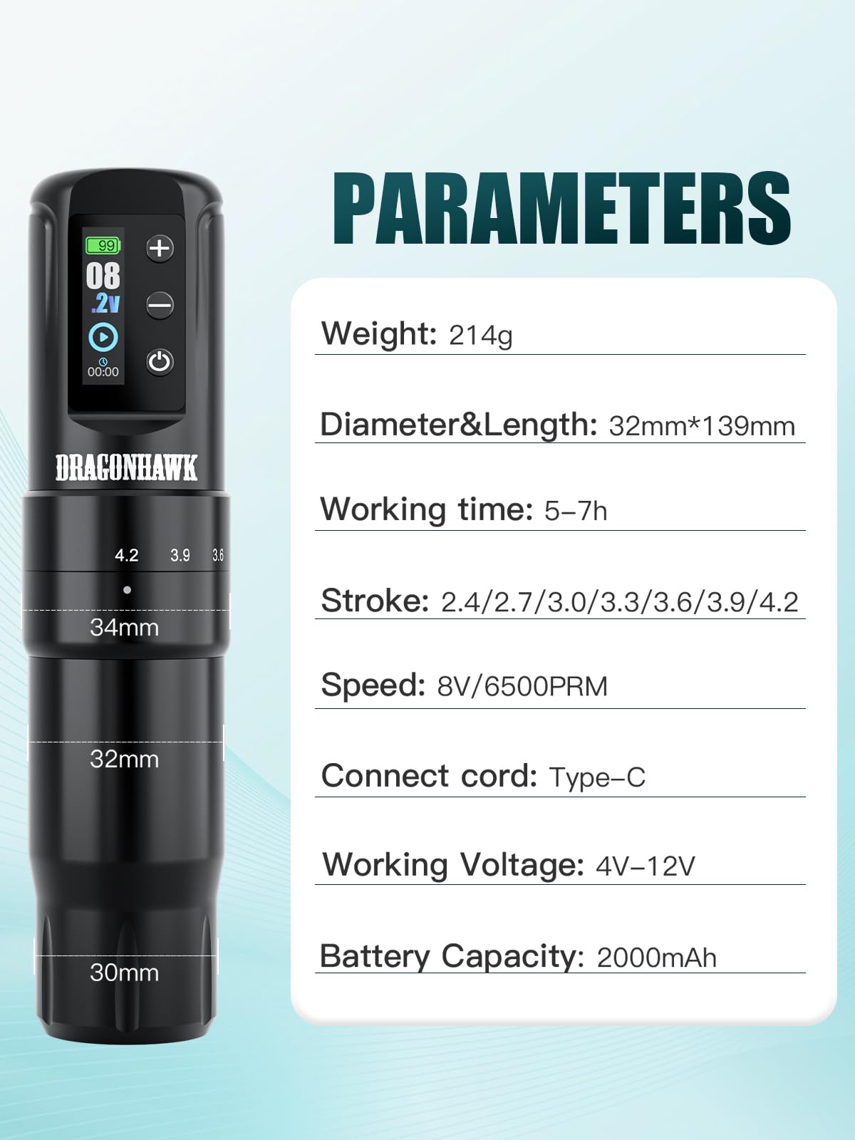Dragonhawk Atom2 Pro beside ruler for scale comparison showing compact portable size