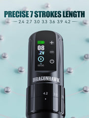 Dragonhawk Atom2 Pro stroke ring close-up showing seven adjustable lengths for versatility