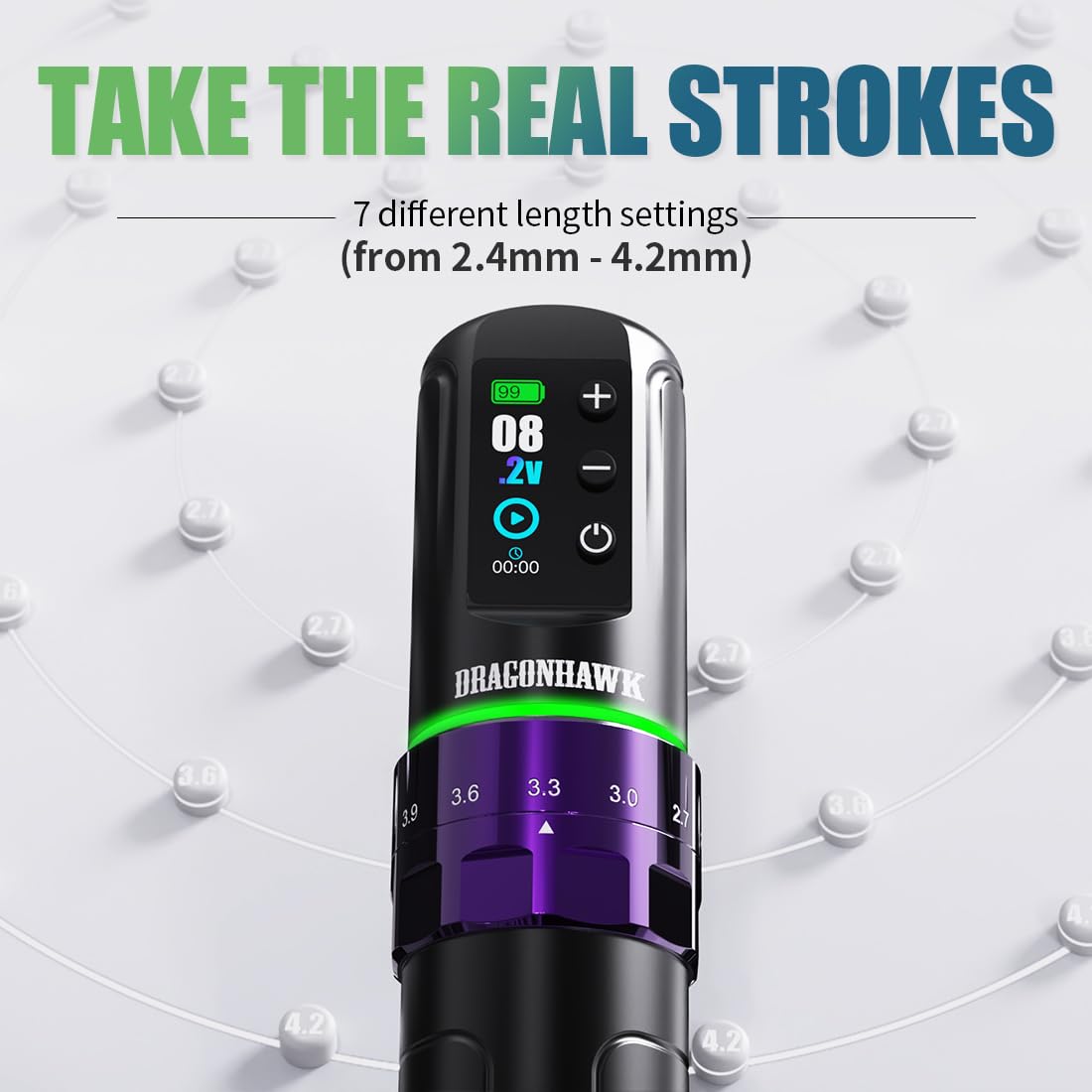 Dragonhawk L3 grip detail highlighting 32 mm comfort for steady control