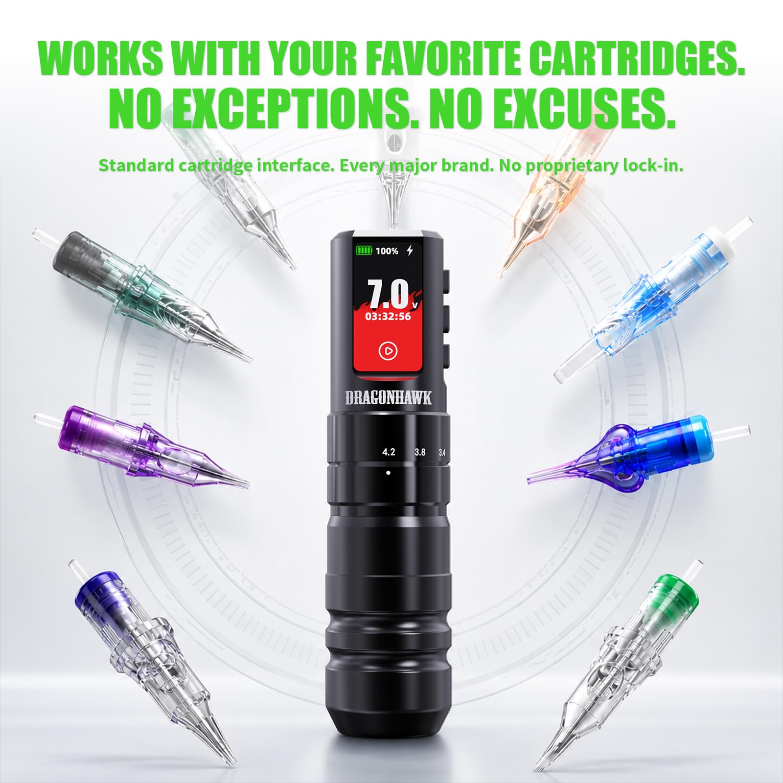 Dragonhawk pen in hand showing scale and lightweight comfort for extended sessions