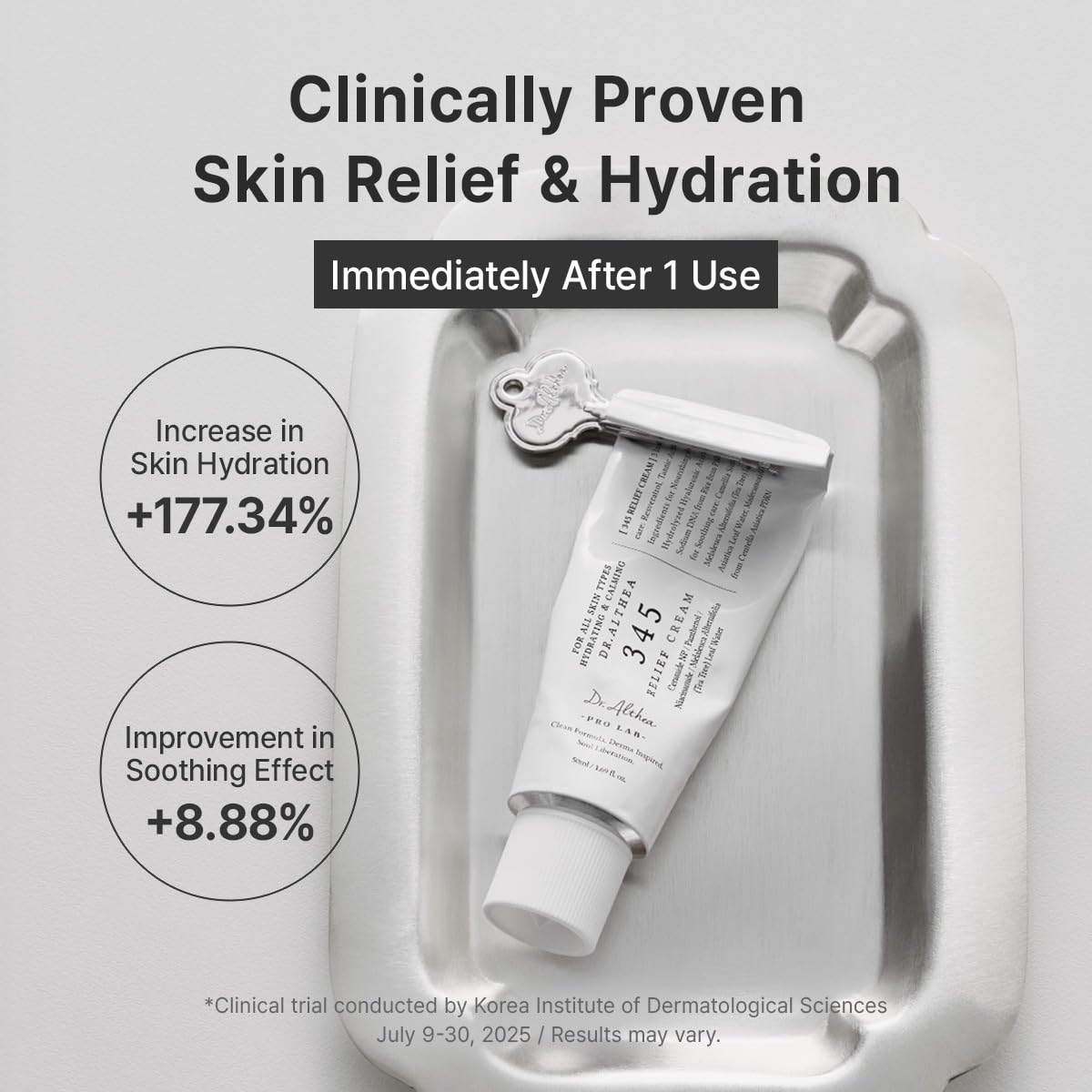 Dr.Althea centella and tea tree extracts highlighting soothing benefits
