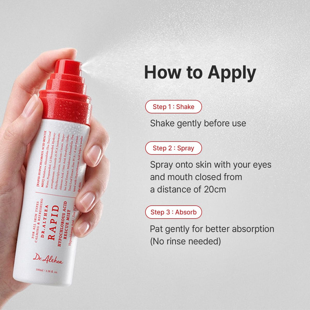 Dr.Althea mist used post-workout to cool and hydrate skin quickly