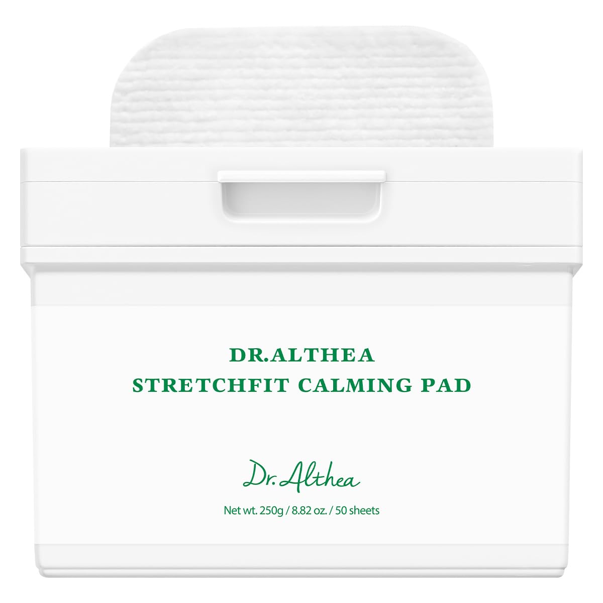 Dr.Althea front packaging showing pack of 50 pads and brand clarity