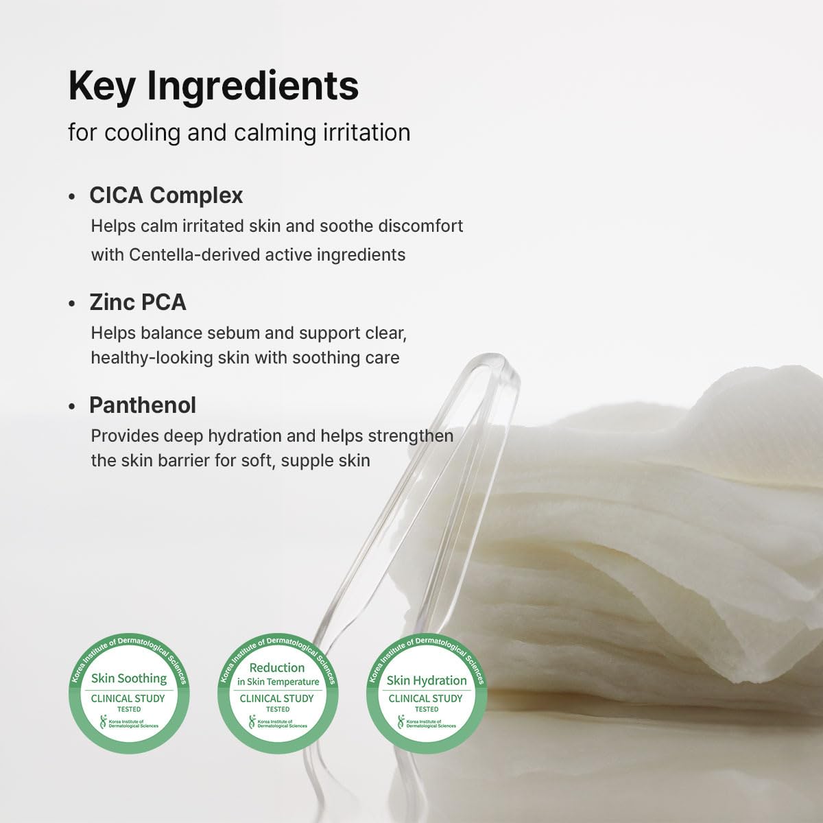 Dr.Althea pad applied on face demonstrating soothing, quick relief