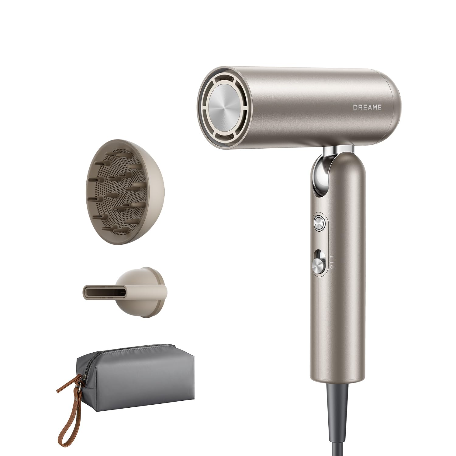 dreame pocket front view showing sleek compact dryer and fast-drying benefit