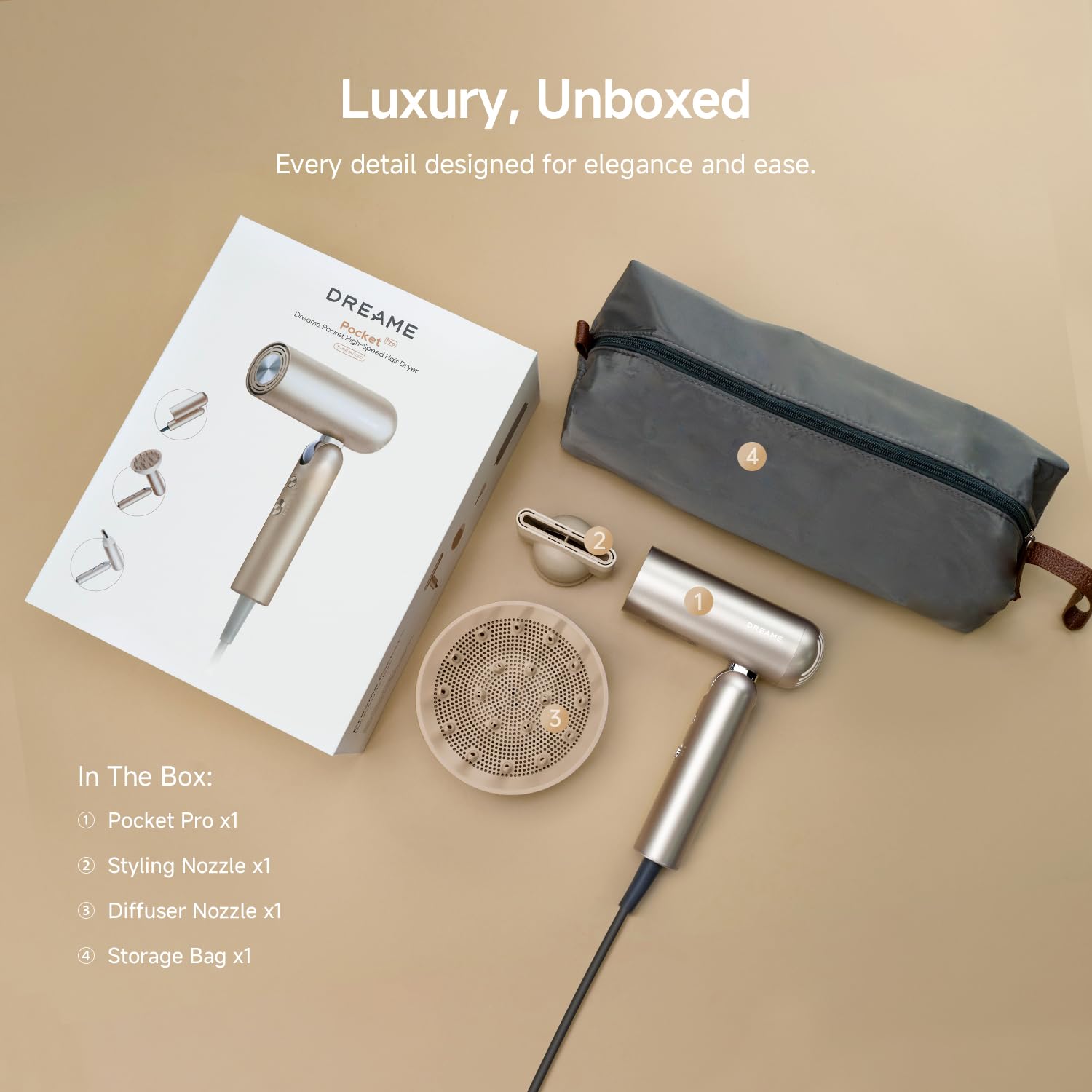 dreame pocket pro packed in carry-on luggage to show travel-ready size