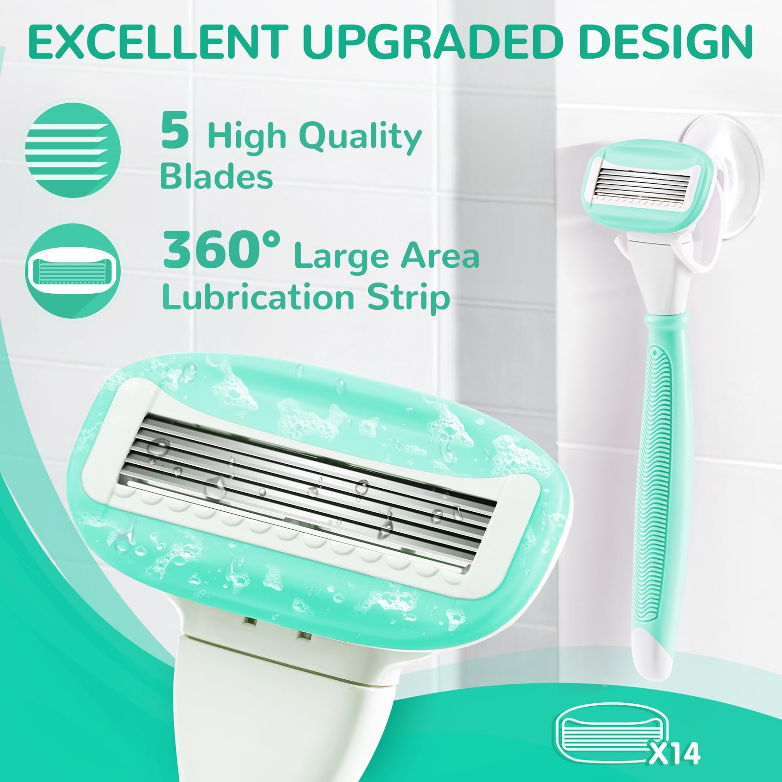 DreamGenius five-blade cartridge close detail for smoother shaves