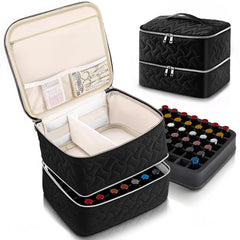 DreamGenius front view of black organizer bag showing compact design and easy portability