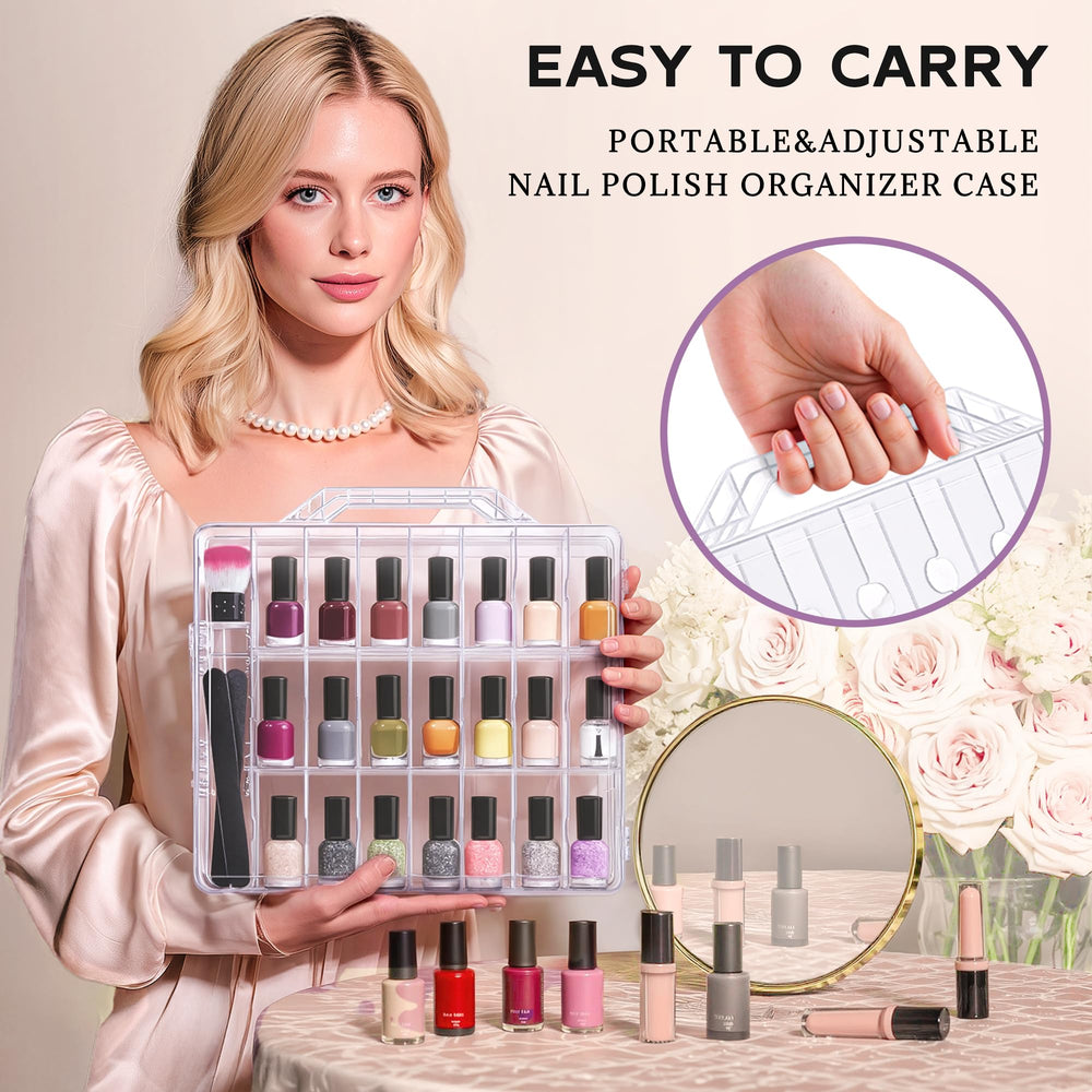 DreamGenius organizer in use on vanity creating tidy, space-saving display