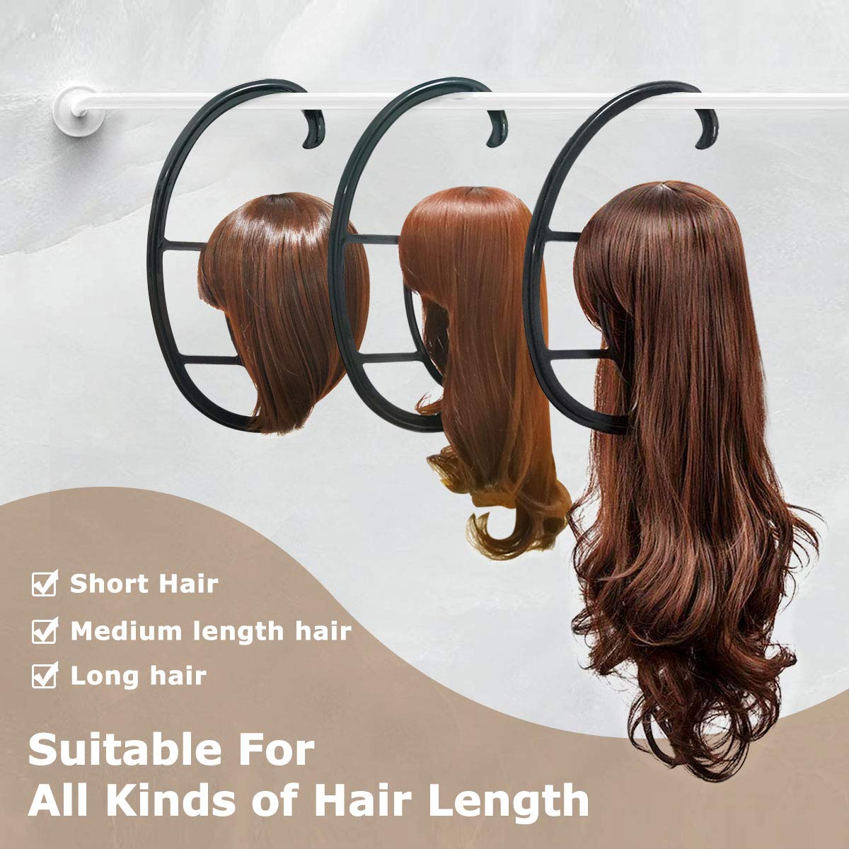 Dreamlover hanging a short wig to preserve shape and prevent creases