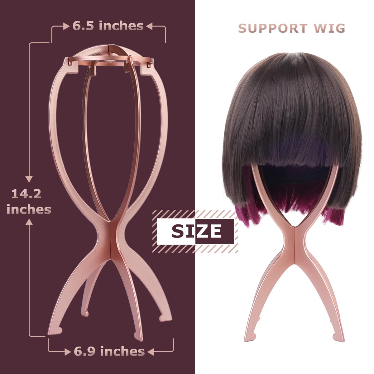 Dreamlover wig stand collapsed flat for compact travel and easy storage