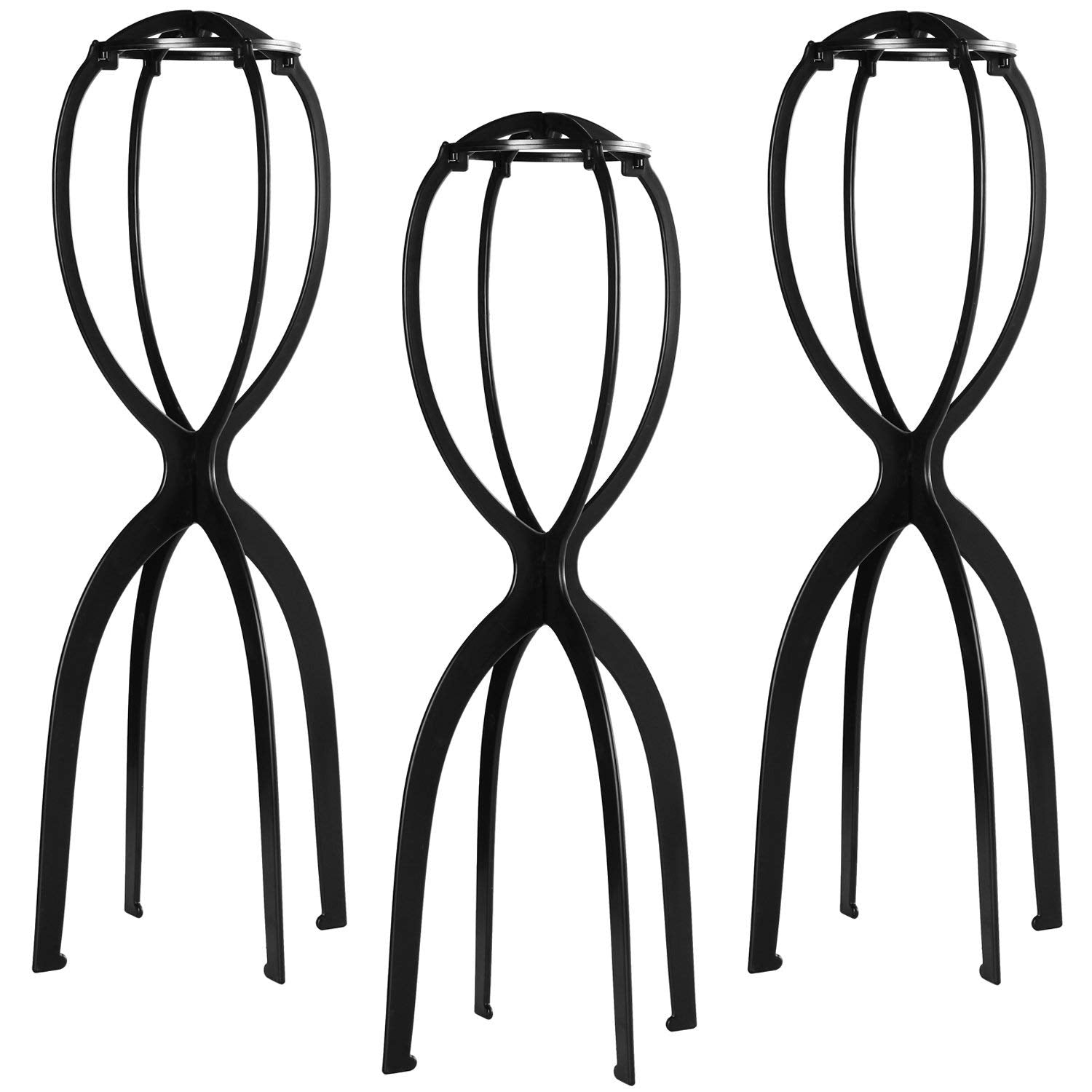 Dreamlover front view of tall wig stand showing stable support and neat display