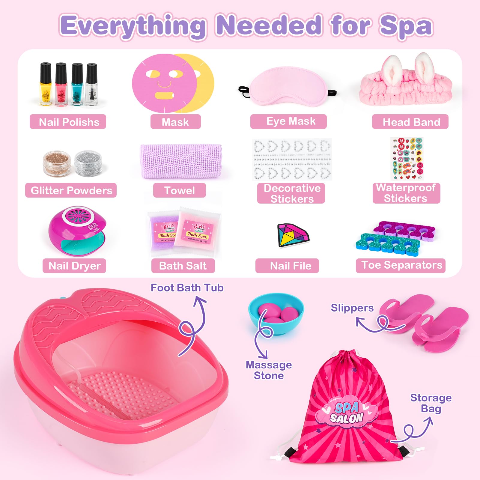 Dreamon foot spa LED lights detail creating playful ambiance for kids