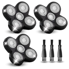 DREBIG front view of three replacement heads showing neat packaging and ready-to-install convenience