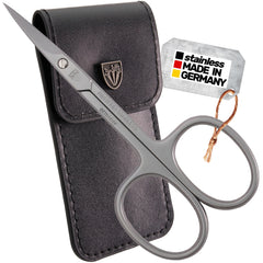 Drei Schwerter curved cuticle scissors front view showing precise tip and ergonomic shape