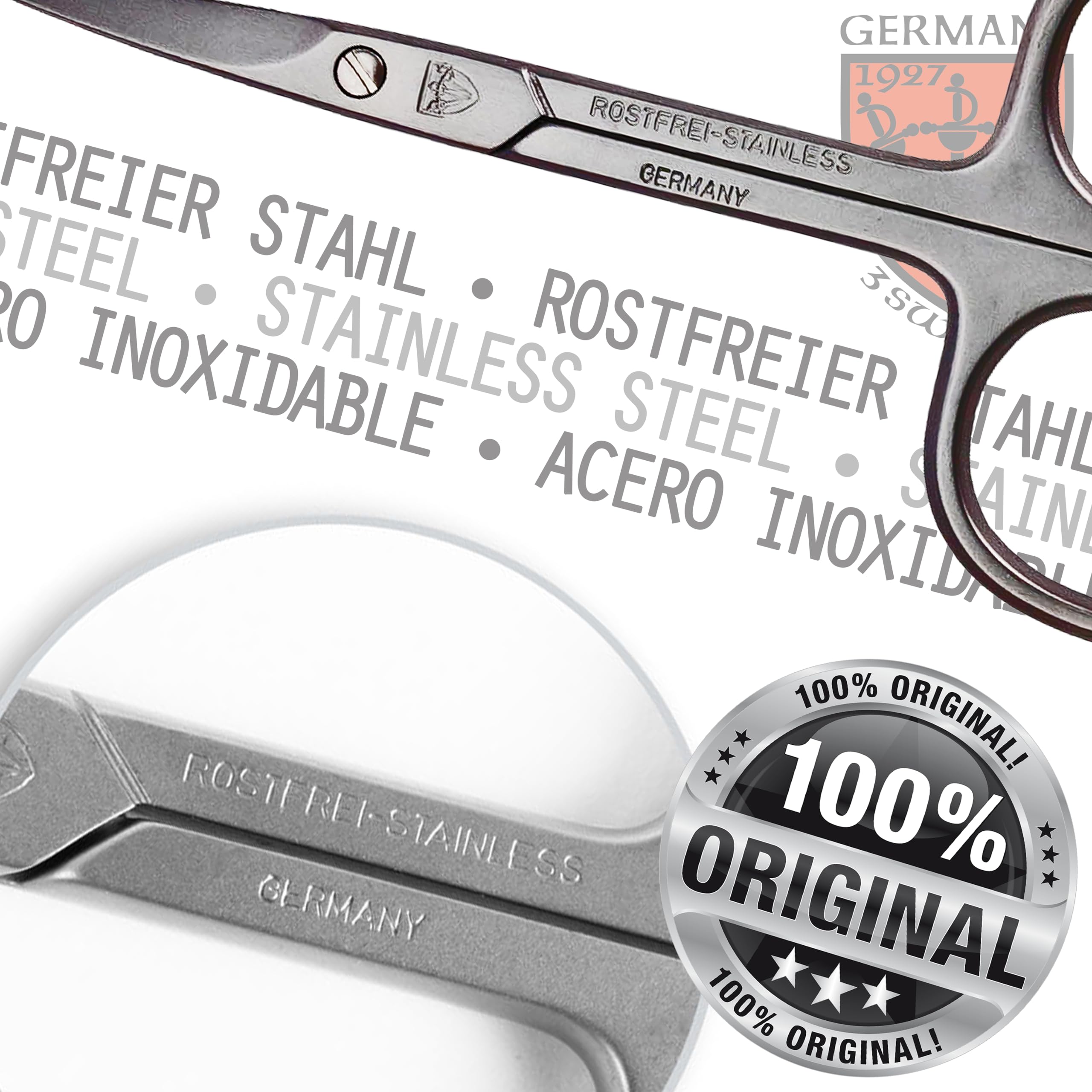 Drei Schwerter scissors trimming a cuticle demonstrating accurate controlled cutting benefit