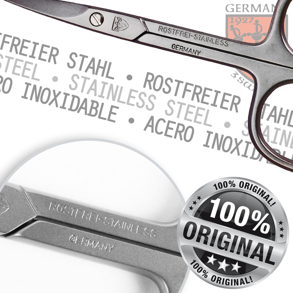 Drei Schwerter scissors trimming a cuticle demonstrating accurate controlled cutting benefit