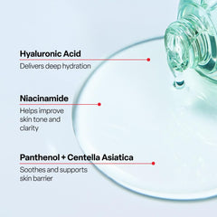 Dr.G ingredient showcase with niacinamide emphasizing tone balancing benefit