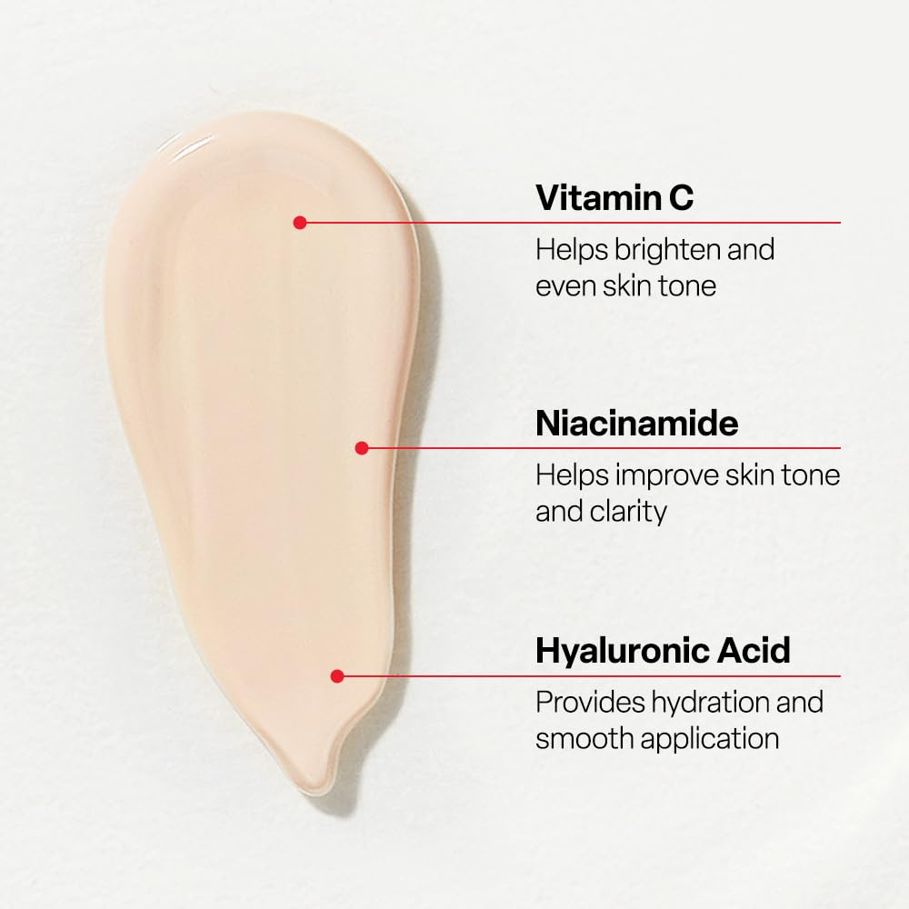 Dr.G label ingredients closeup showing niacinamide and vitamin C benefits