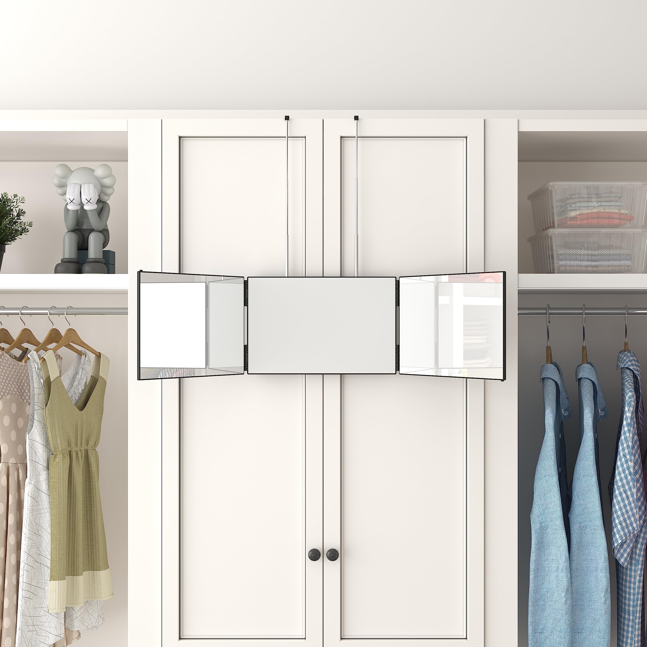 Dripex hanging on door showing no-damage hook and convenience benefit