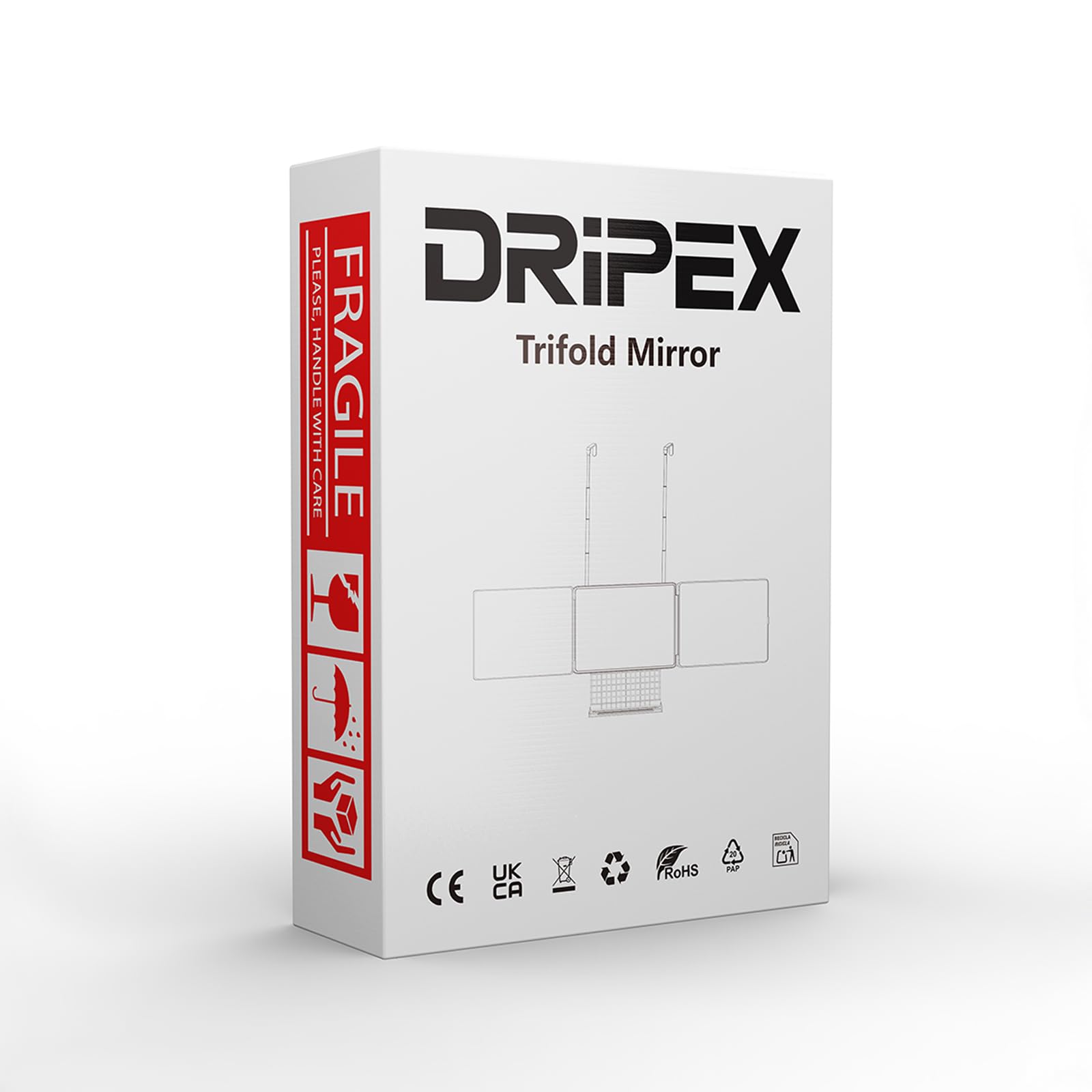 Dripex held by hand to show size for easy portability benefit