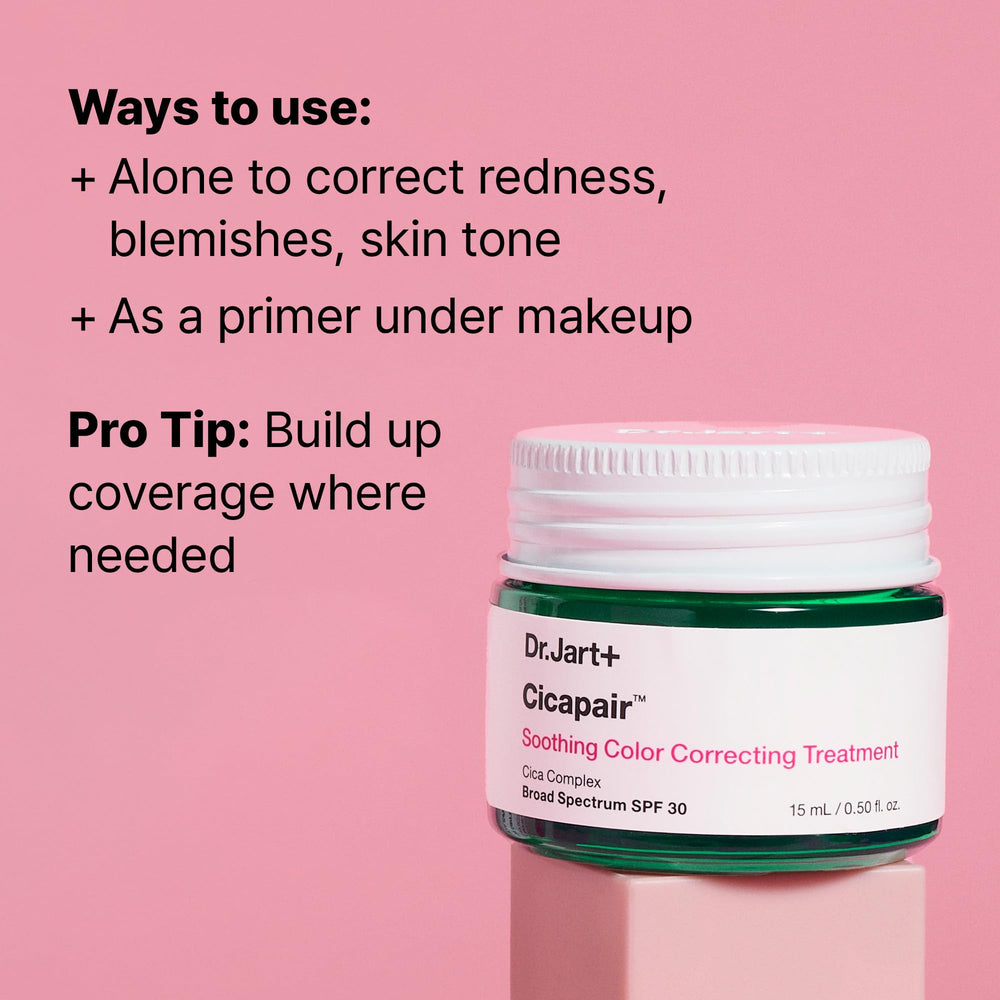Dr.Jart+ moisturizer on a spoon showing creamy texture and immediate calming comfort