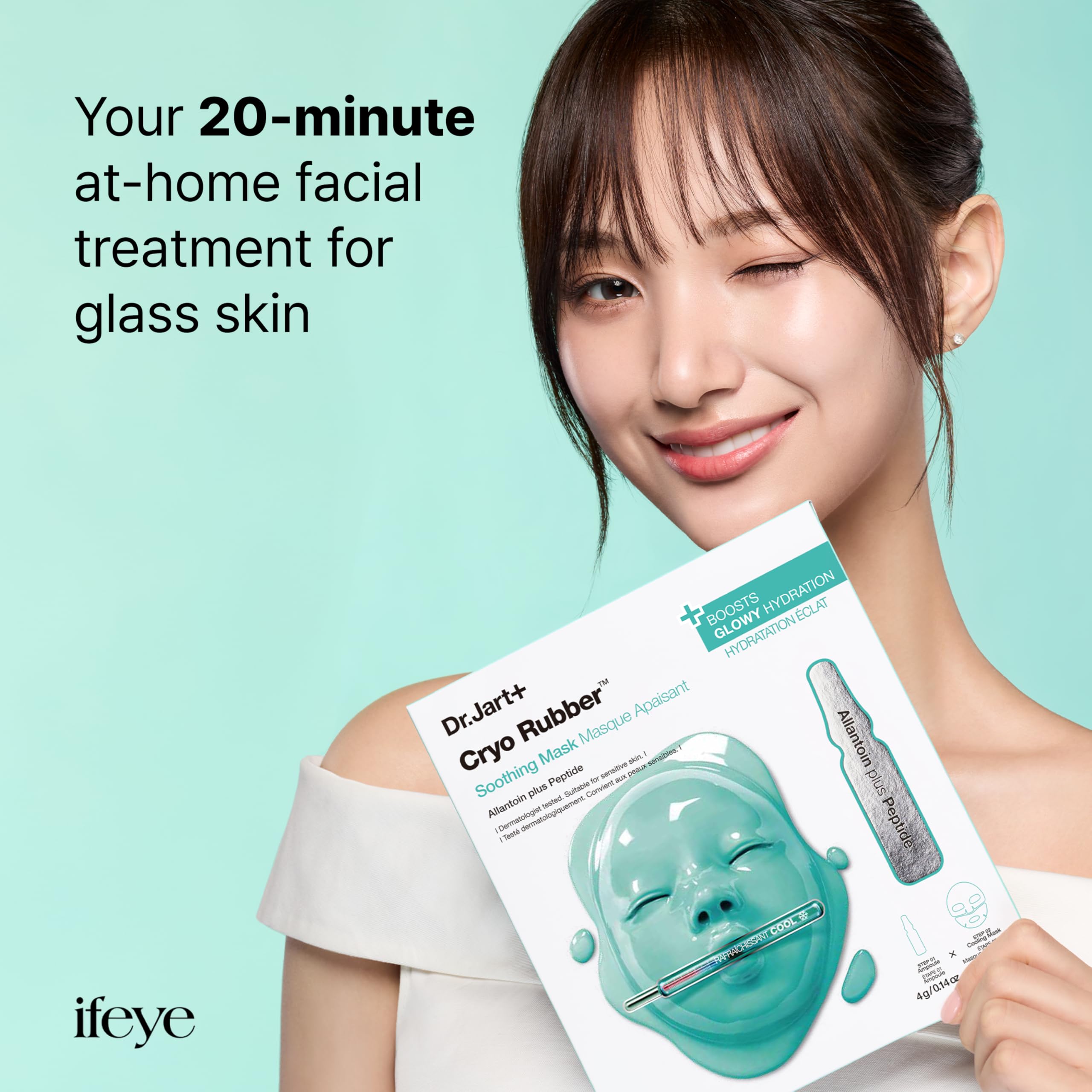 Dr.Jart+ ampoule and rubber mask laid out showing treatment components