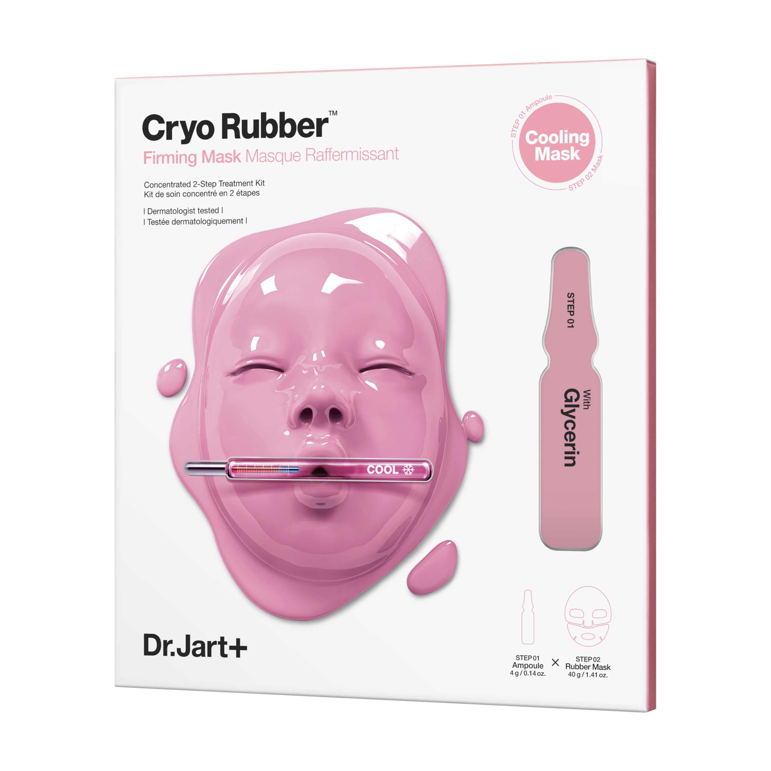 Dr.Jart+ front packaging showing travel-size mask for quick hydration