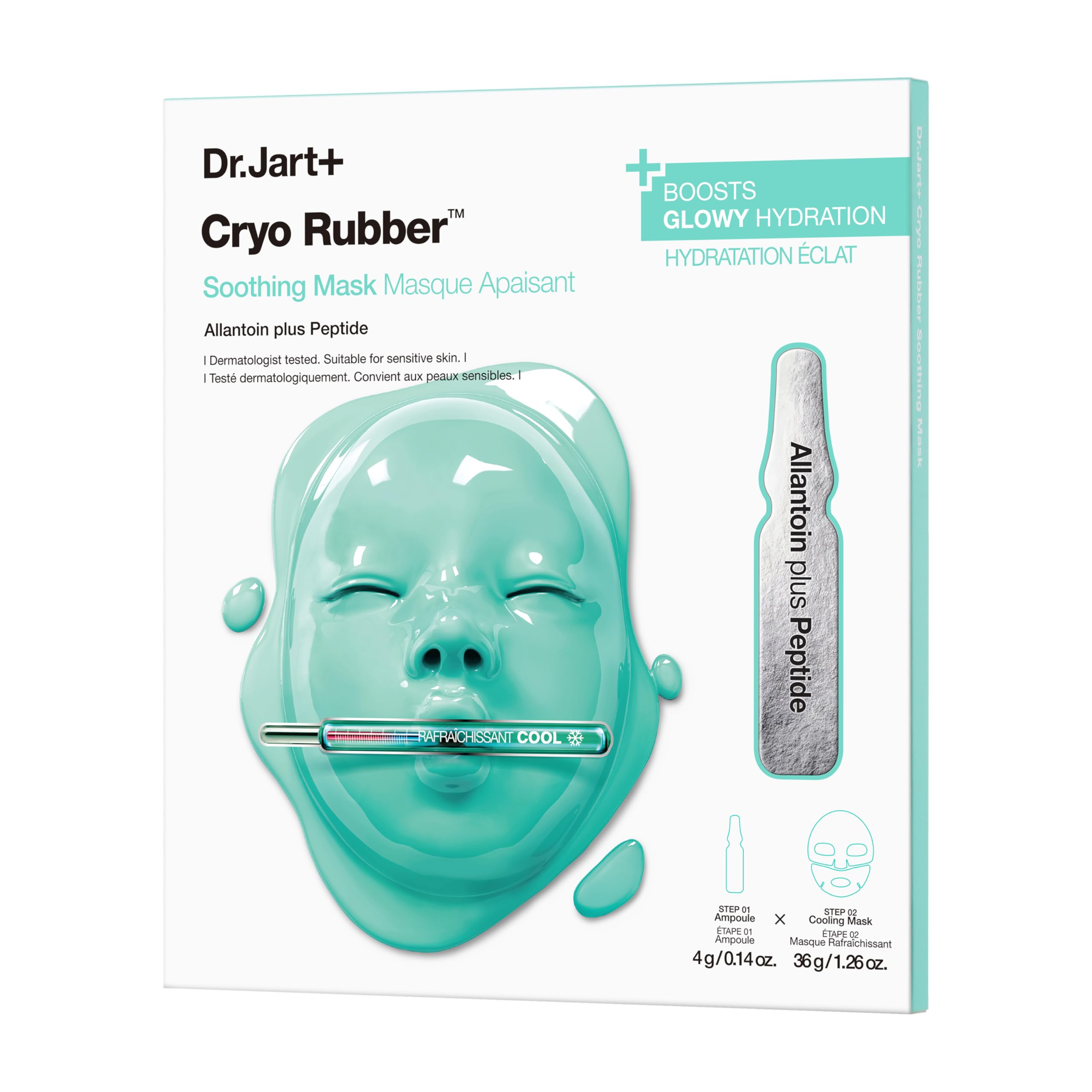 Dr.Jart+ front packaging showing the two-step mask and benefits